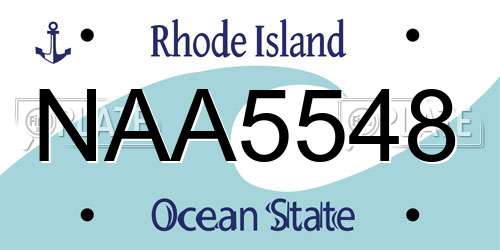 NAA5548 Rhode Island License Plate