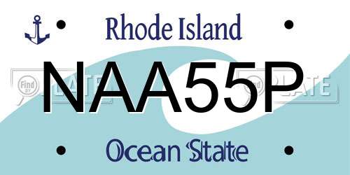 NAA55P Rhode Island License Plate