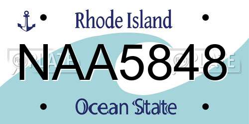 NAA5848 Rhode Island License Plate