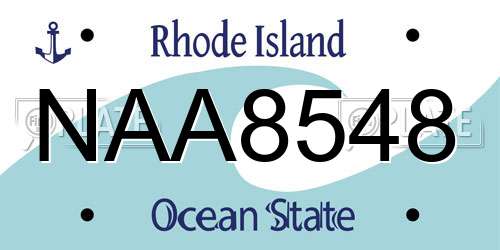 NAA8548 Rhode Island License Plate