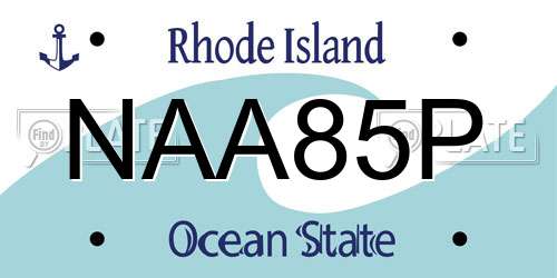 NAA85P Rhode Island License Plate