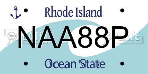 NAA88P Rhode Island License Plate