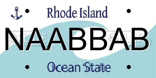 NAABBAB Rhode Island License Plate