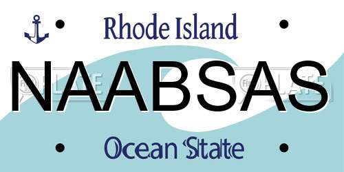 NAABSAS Rhode Island License Plate