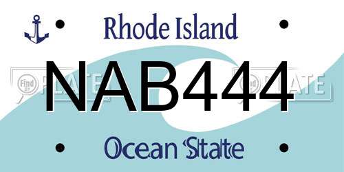 NAB444 Rhode Island License Plate