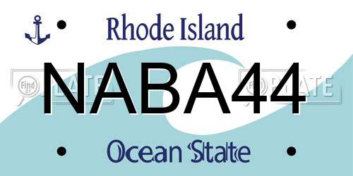 NABA44 Rhode Island License Plate