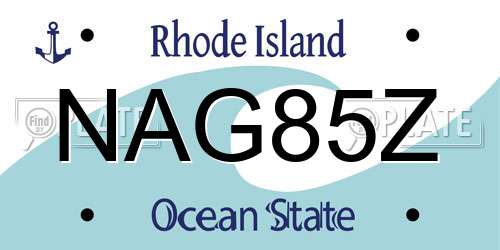 NAG85Z Rhode Island License Plate