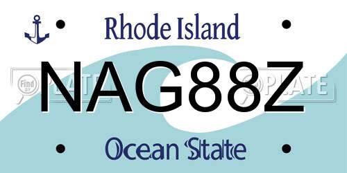 NAG88Z Rhode Island License Plate