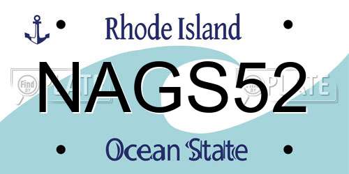 NAGS52 Rhode Island License Plate