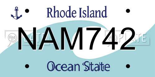 NAM742 Rhode Island License Plate