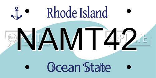 NAMT42 Rhode Island License Plate