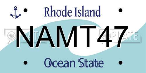 NAMT47 Rhode Island License Plate