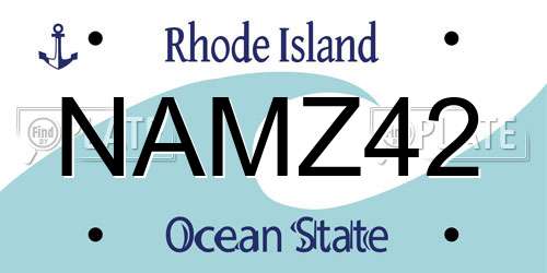 NAMZ42 Rhode Island License Plate