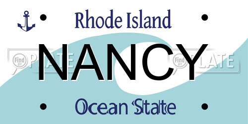 NANCY Rhode Island License Plate