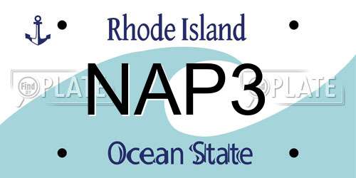 NAP3 Rhode Island License Plate