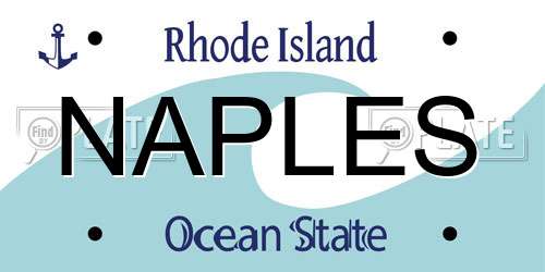 NAPLES Rhode Island License Plate