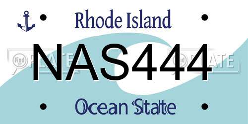 NAS444 Rhode Island License Plate