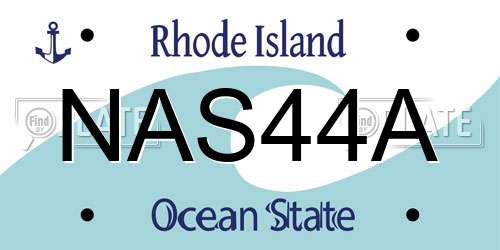NAS44A Rhode Island License Plate
