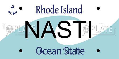 NASTI Rhode Island License Plate