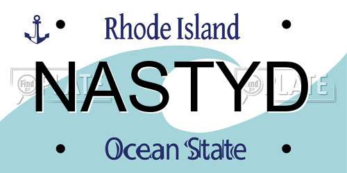 NASTYD Rhode Island License Plate