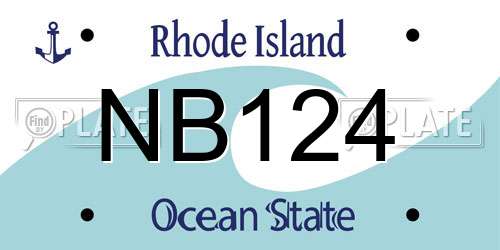 NB124 Rhode Island License Plate
