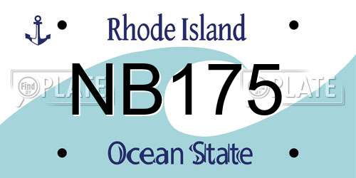 NB175 Rhode Island License Plate