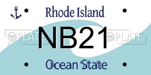 NB21 Rhode Island License Plate