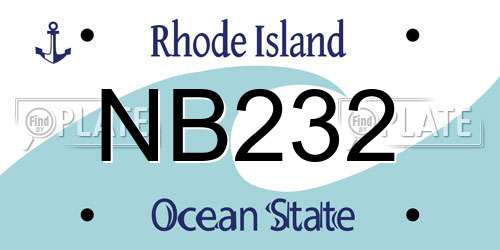 NB232 Rhode Island License Plate