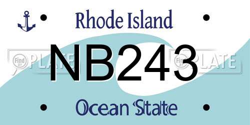 NB243 Rhode Island License Plate