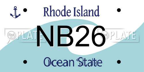 NB26 Rhode Island License Plate