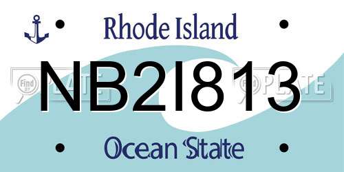 NB2I813 Rhode Island License Plate