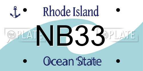 NB33 Rhode Island License Plate