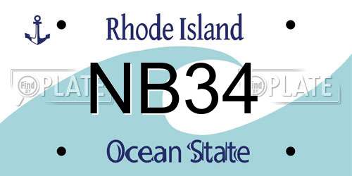 NB34 Rhode Island License Plate