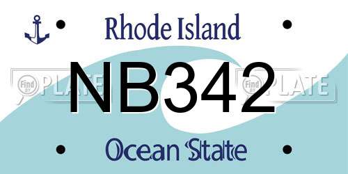 NB342 Rhode Island License Plate