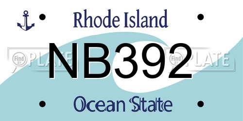 NB392 Rhode Island License Plate
