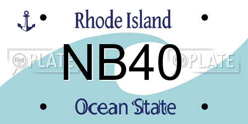 NB40 Rhode Island License Plate