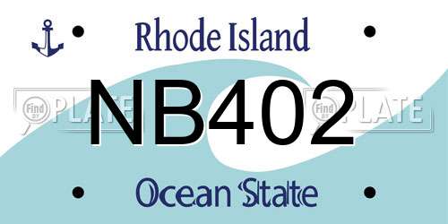 NB402 Rhode Island License Plate