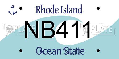 NB411 Rhode Island License Plate