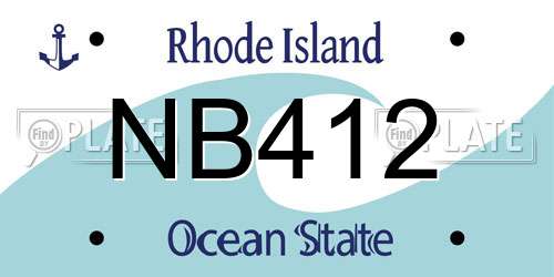 NB412 Rhode Island License Plate