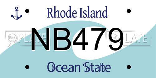NB479 Rhode Island License Plate