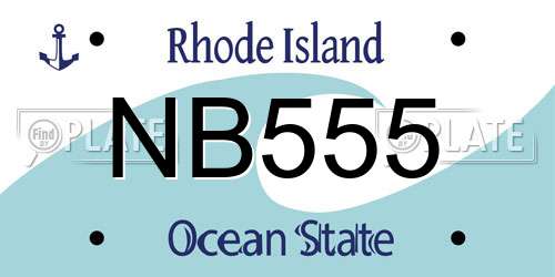 NB555 Rhode Island License Plate