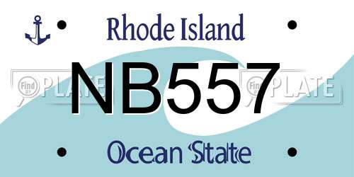 NB557 Rhode Island License Plate