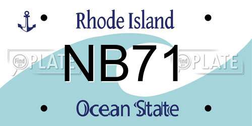 NB71 Rhode Island License Plate