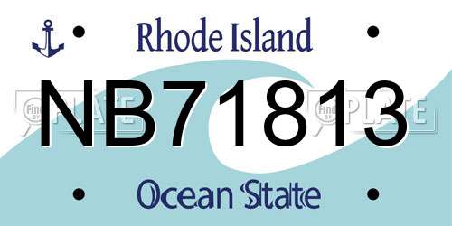 NB71813 Rhode Island License Plate