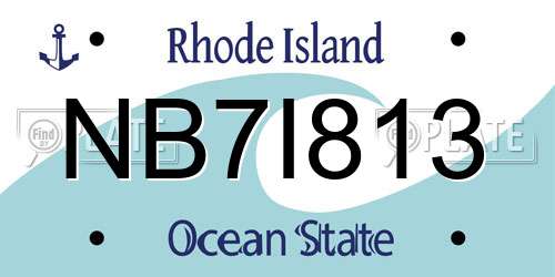 NB7I813 Rhode Island License Plate