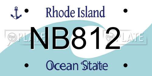 NB812 Rhode Island License Plate