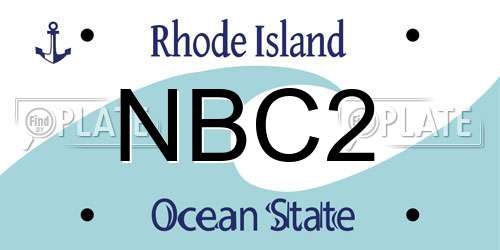 NBC2 Rhode Island License Plate