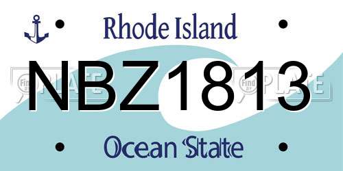 NBZ1813 Rhode Island License Plate