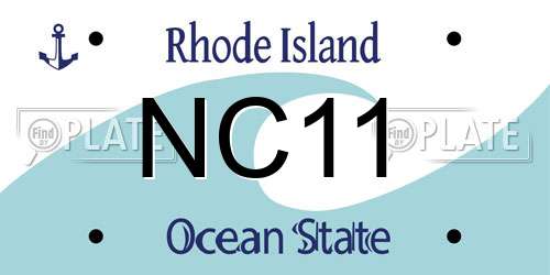 NC11 Rhode Island License Plate