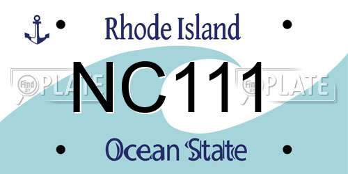 NC111 Rhode Island License Plate